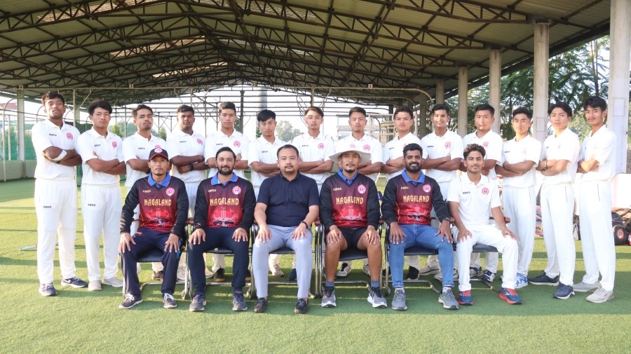 Nagaland U-19 squad with support staff.
